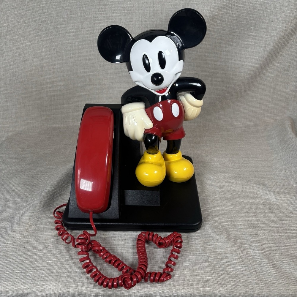 Vintage Disney Mickey‎ Mouse Push Button Landline Phone 1976 Tested Works